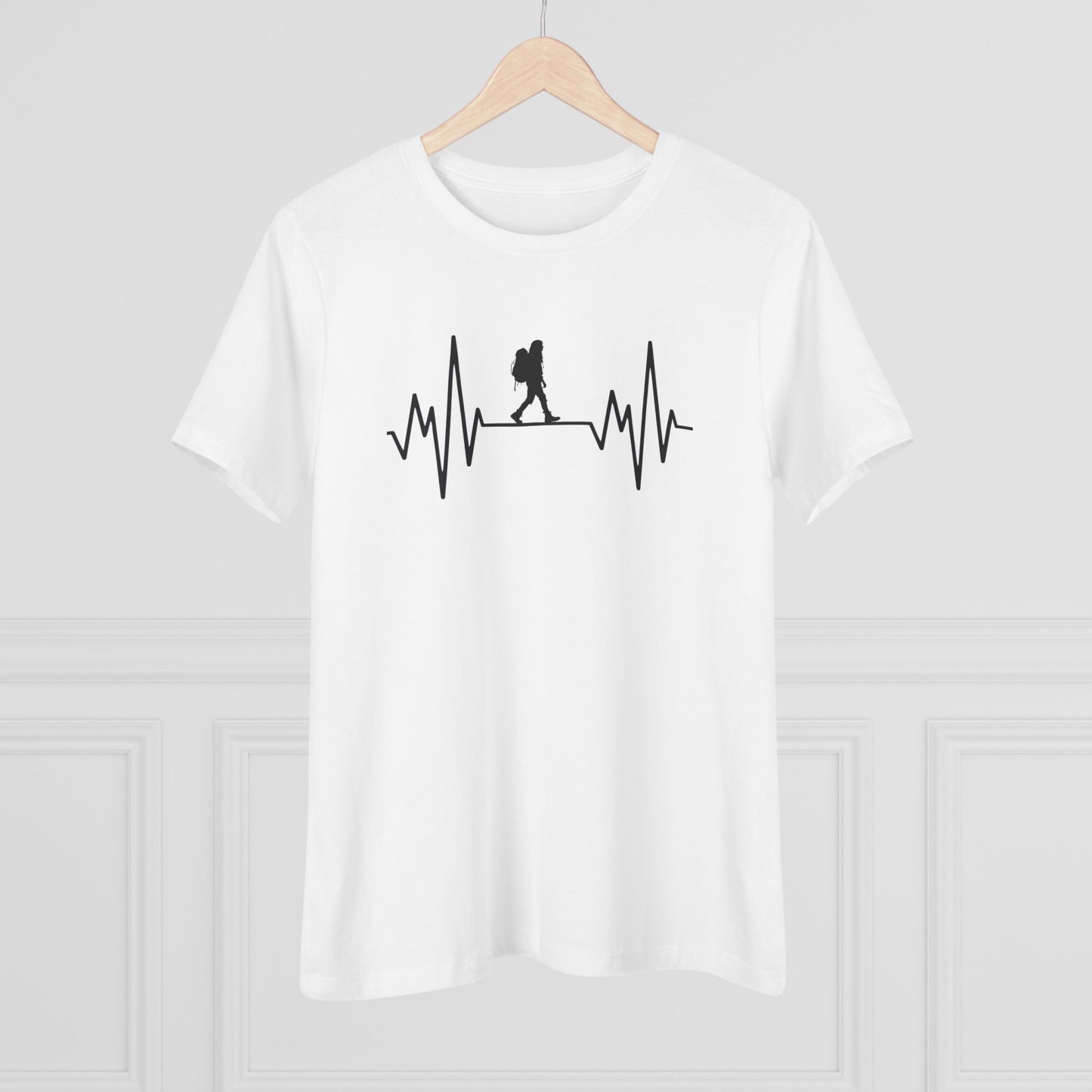 Hiker Mountain Heartbeat Women's Cotton T-shirt