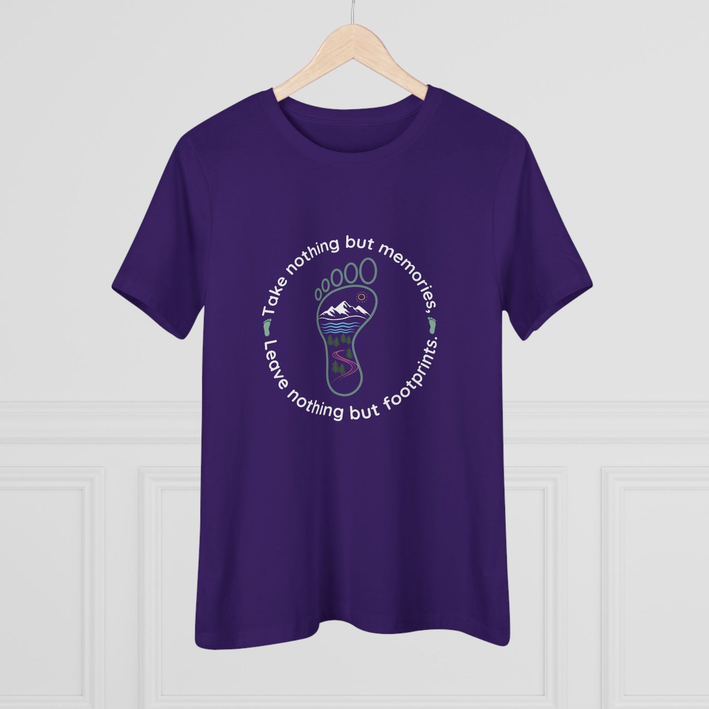 Womens Cotton Tee - Take Memories Leave Footprints