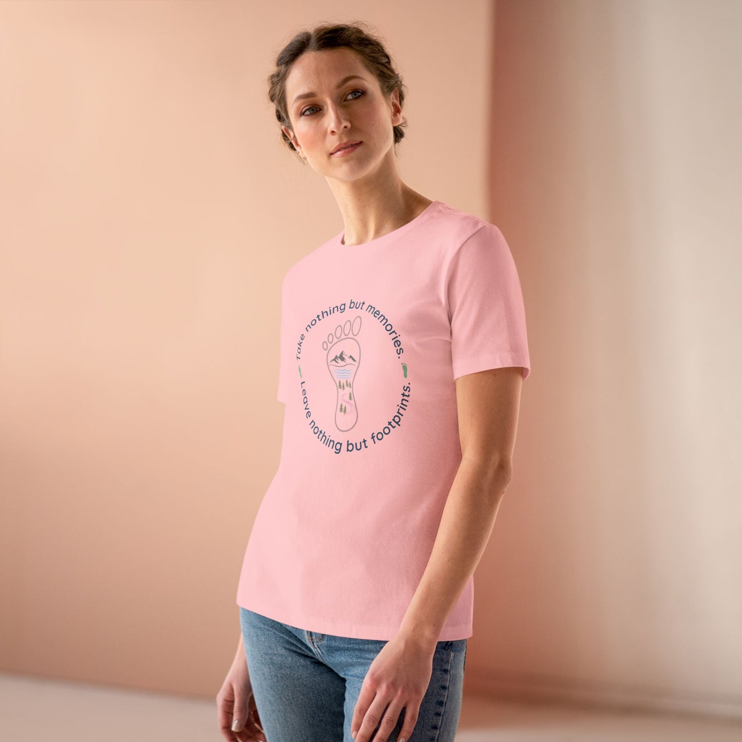 Womens Cotton Tee - Take Memories Leave Footprints