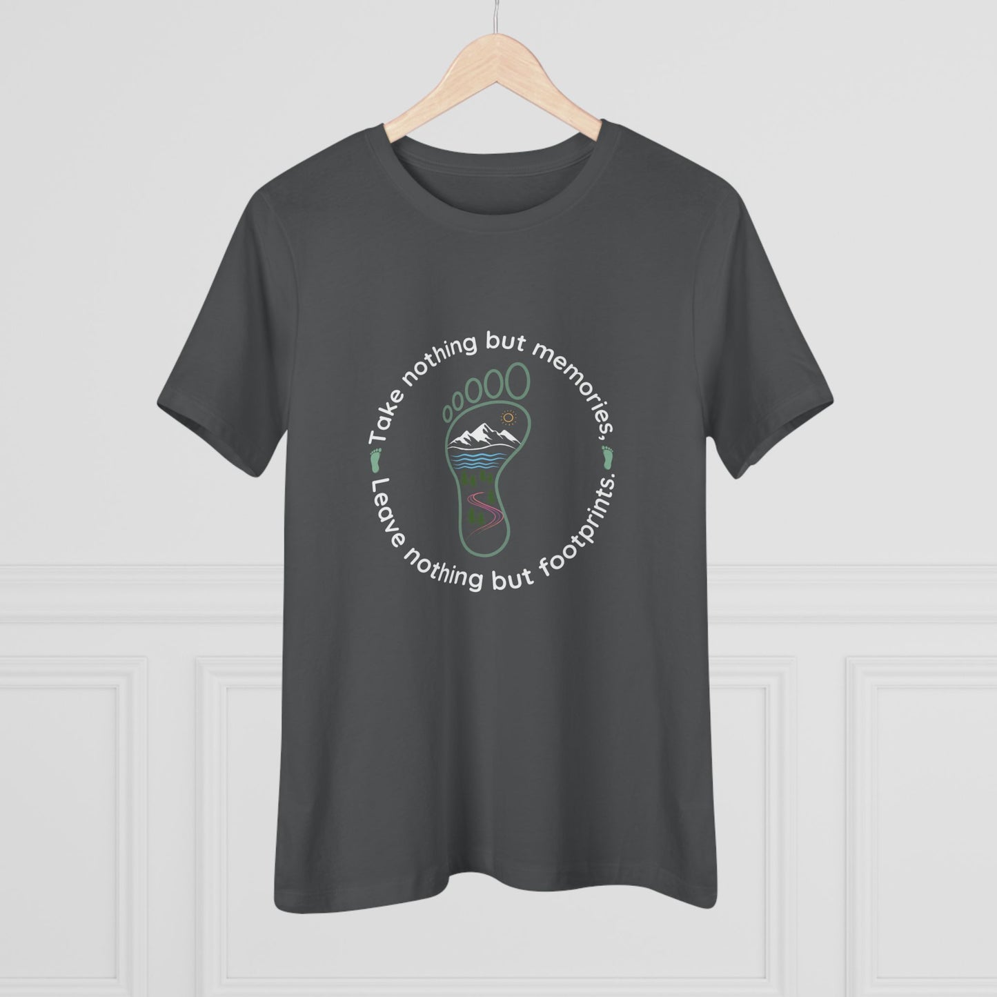 Womens Cotton Tee - Take Memories Leave Footprints
