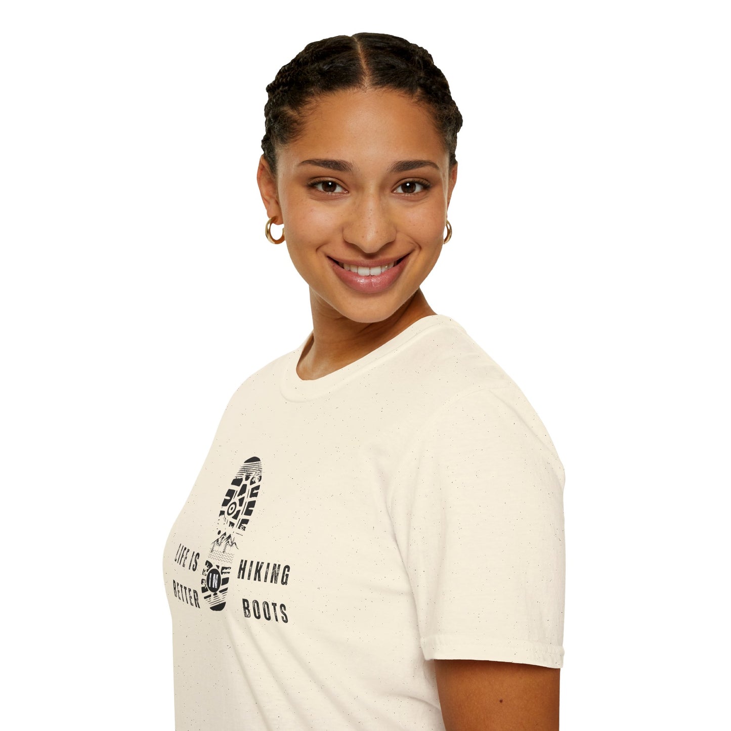 Hiking Unisex Softstyle T-Shirt: Life is Better with Hiking Boots