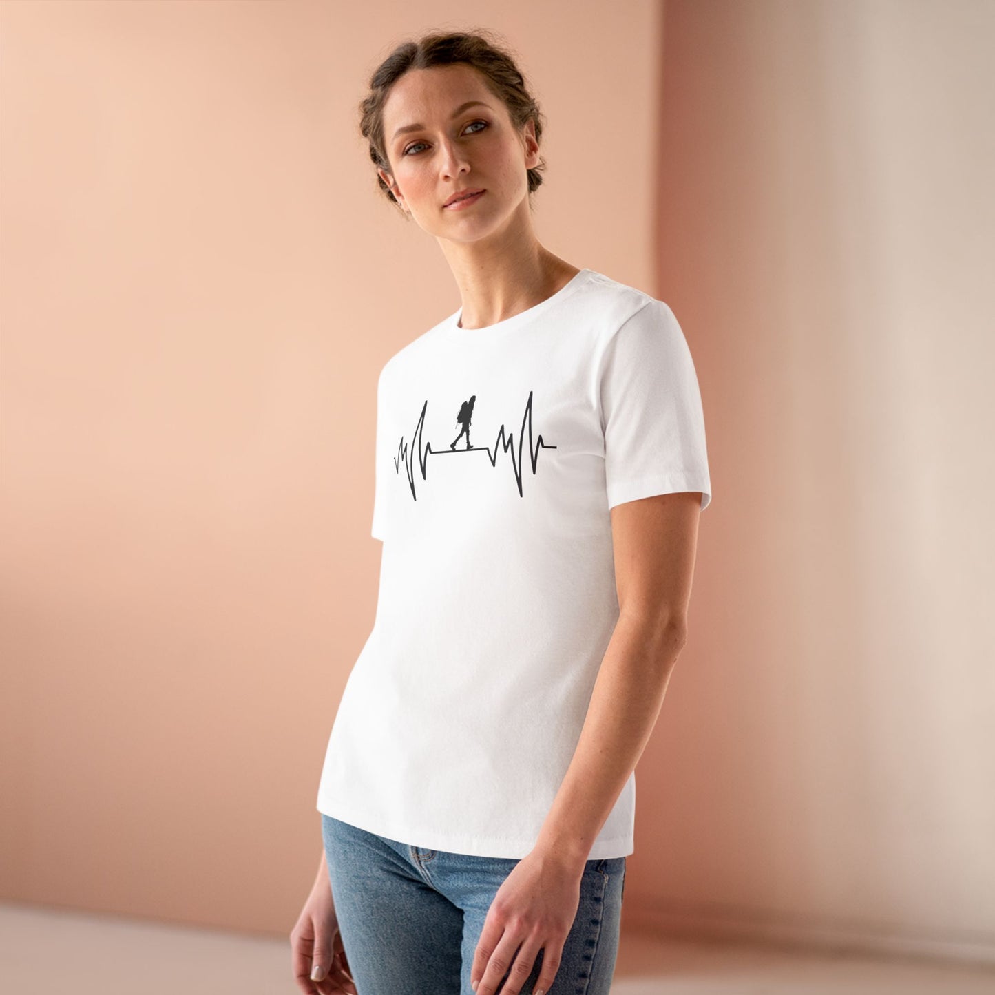 Hiker Mountain Heartbeat Women's Cotton T-shirt