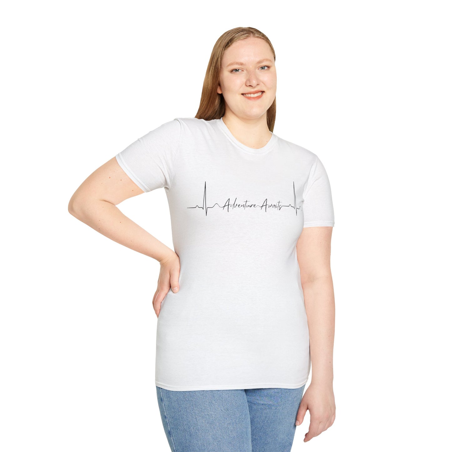 Heartbeat Adventure Awaits Unisex Softstyle T-Shirt