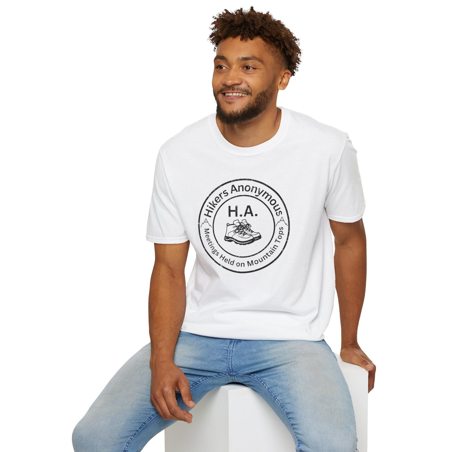 Hikers Anonymous Softstyle T-Shirt - Meetings held in the Mountains,