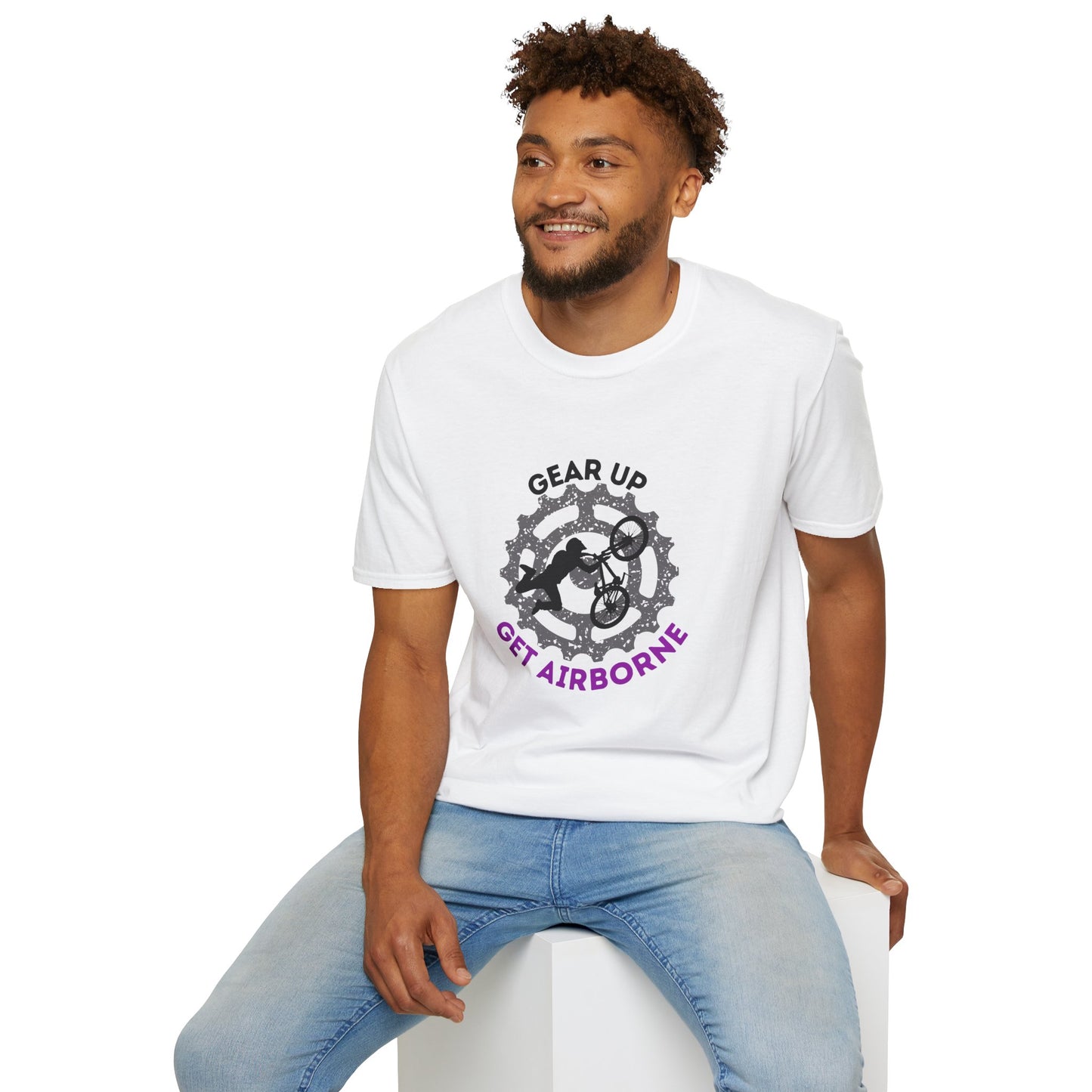 Mountain Bike/BMX Unisex T-shirt: Gear Up Get Airborne
