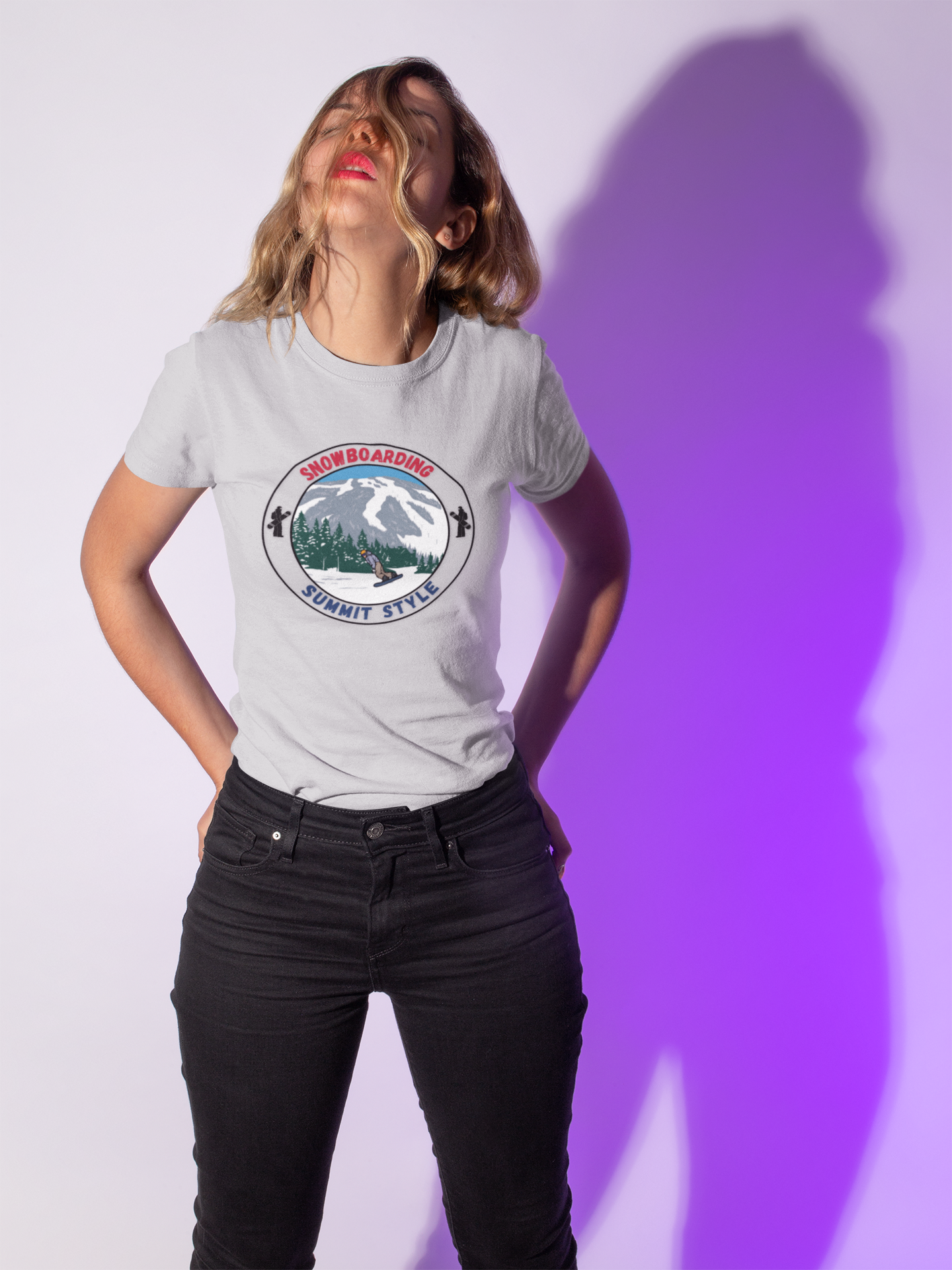 Women's Snowboard Summit Style Midweight Cotton T-Shirt