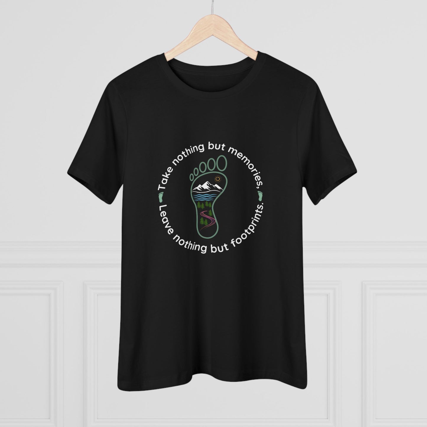 Womens Cotton Tee - Take Memories Leave Footprints
