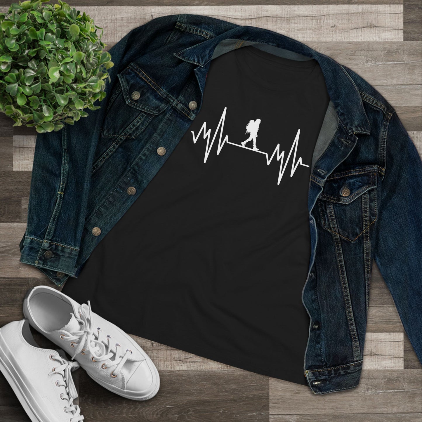 Hiker Mountain Heartbeat Women's Cotton T-shirt