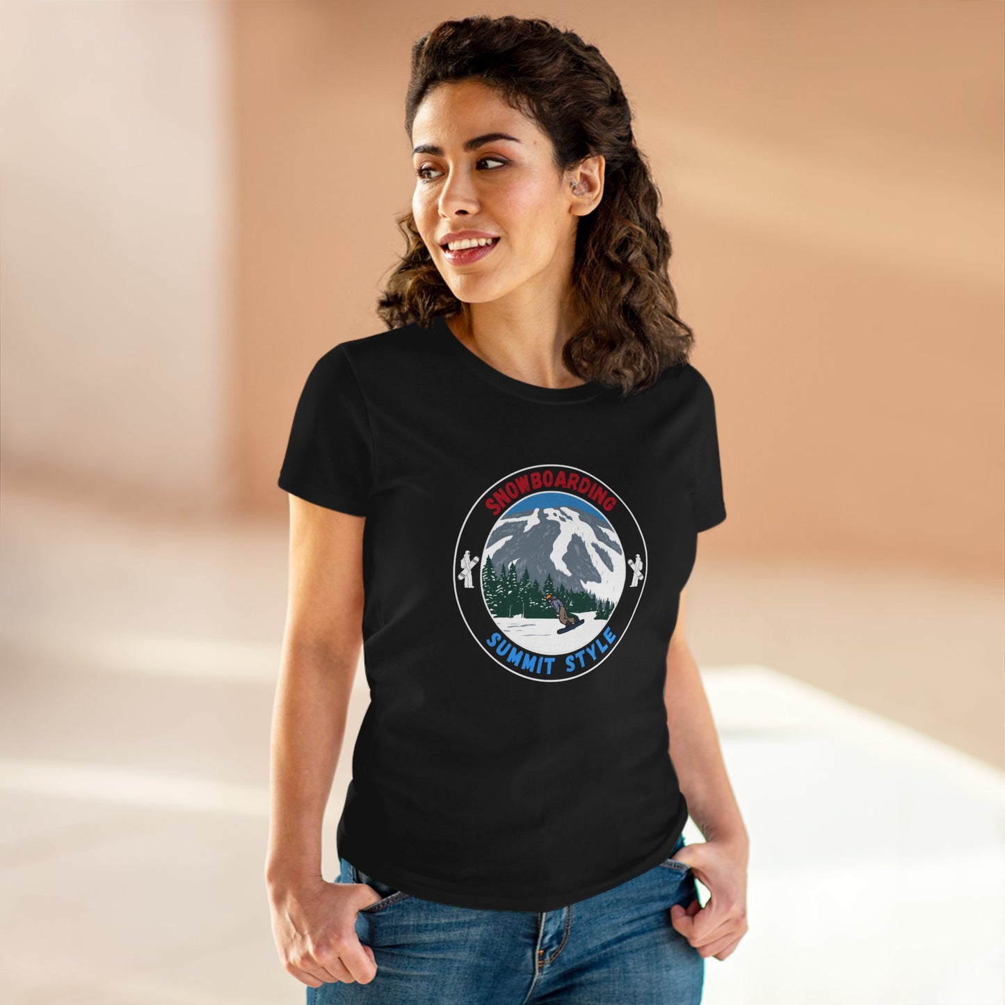 Women's Snowboard Summit Style Midweight Cotton T-Shirt