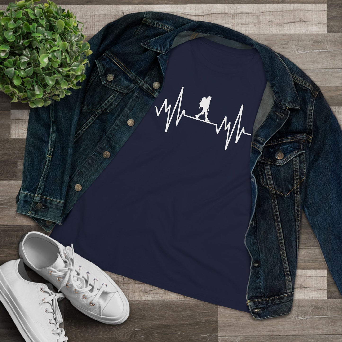 Hiker Mountain Heartbeat Women's Cotton T-shirt