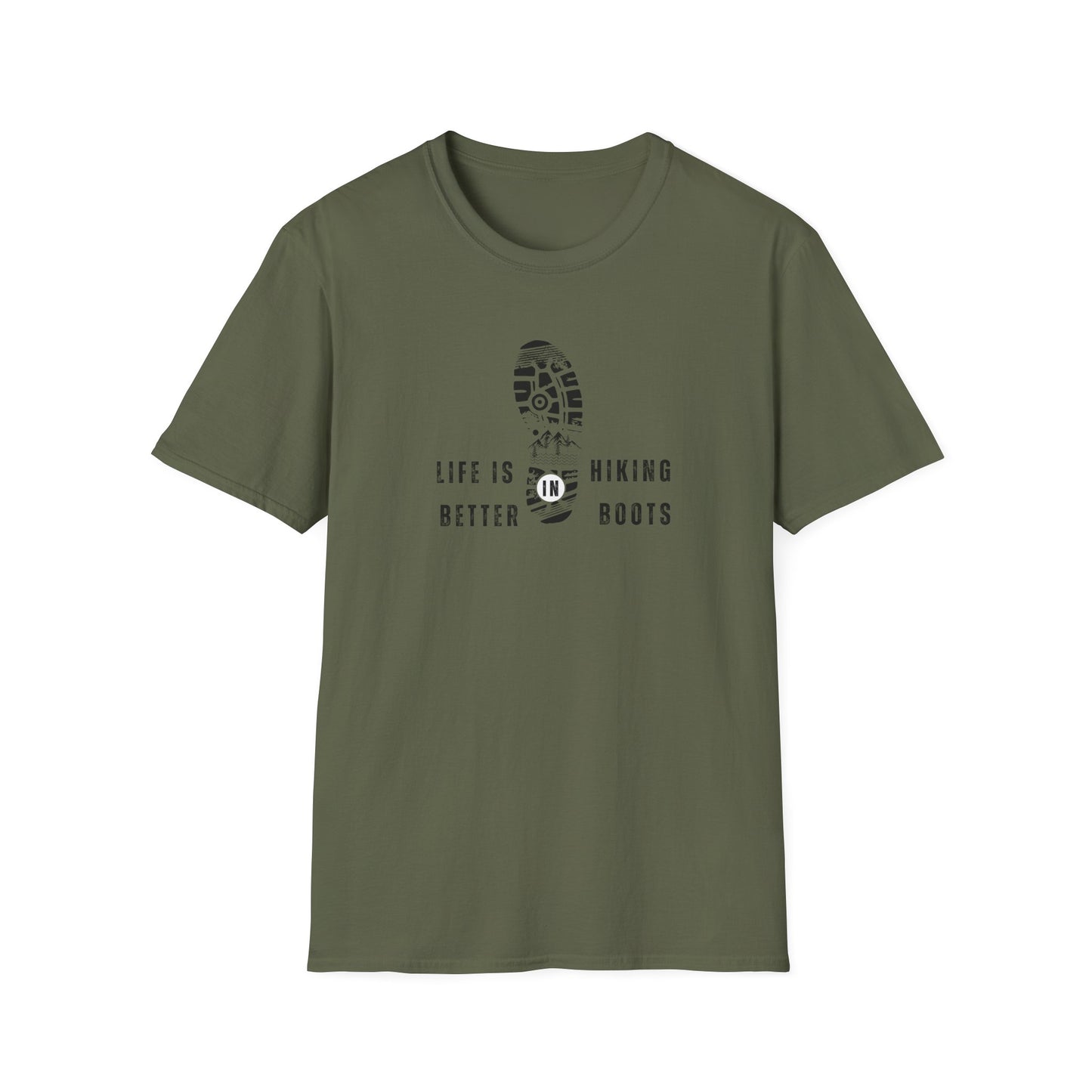 Hiking Unisex Softstyle T-Shirt: Life is Better with Hiking Boots