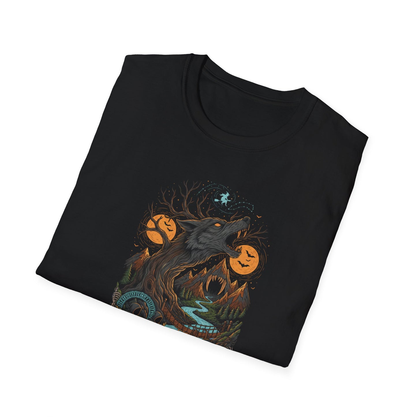 Adventure Awaits Howling Wolf Halloween T-Shirt