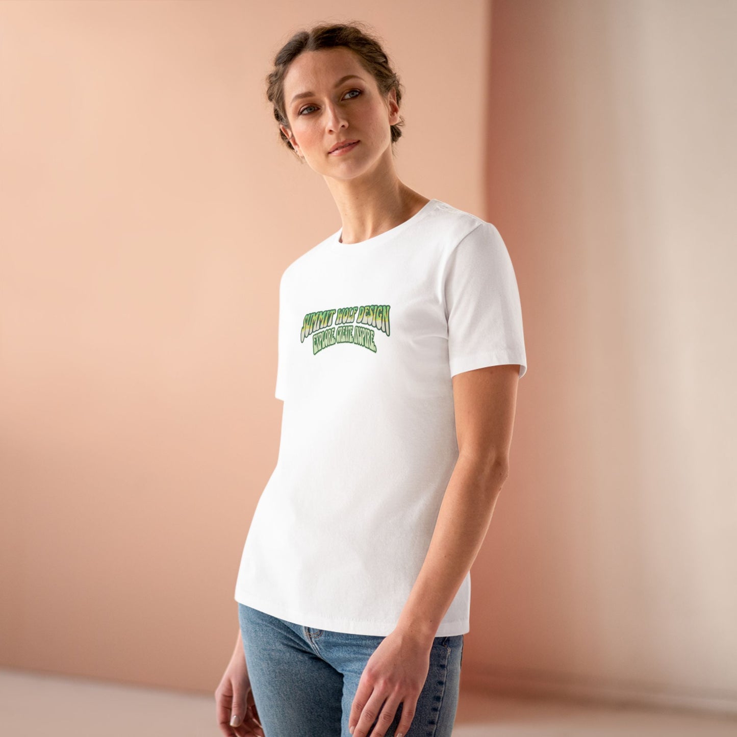 Summit Wolf Design Women's Cotton Tee - Explore, Create, Inspire