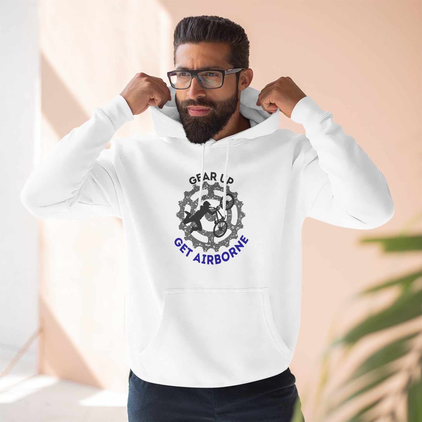 Get Airborne Fleece Hoodie - Perfect for Outdoor Adventures, Gifts for Sports Lovers, Casual Wear, Winter Wardrobe, Cycling Gear