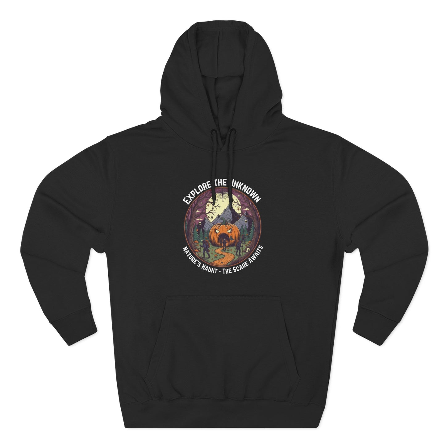 Nature's Haunt Halloween Fleece Hoodie, Cozy Sweatshirt, Adventure Apparel, Gift for Explorers, Unisex Hoodie