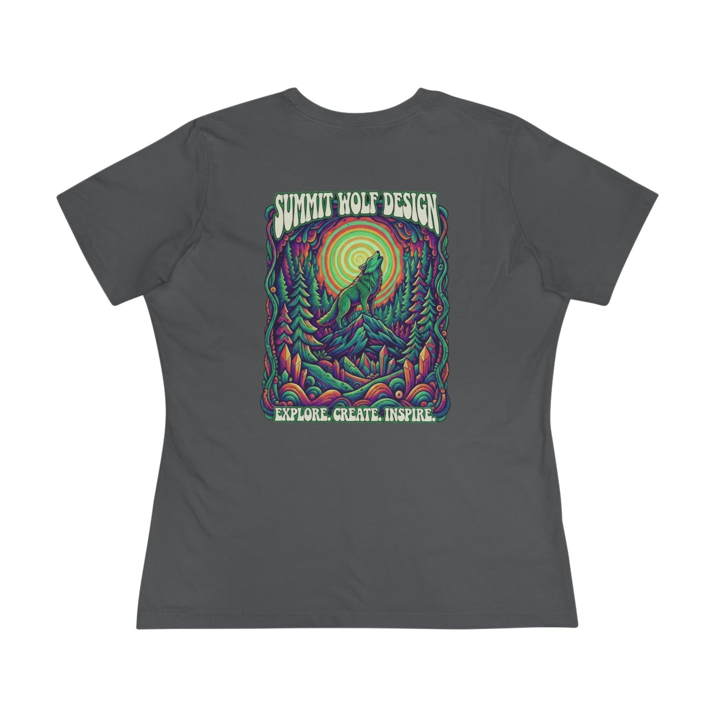 Summit Wolf Design Women's Cotton Tee - Explore, Create, Inspire
