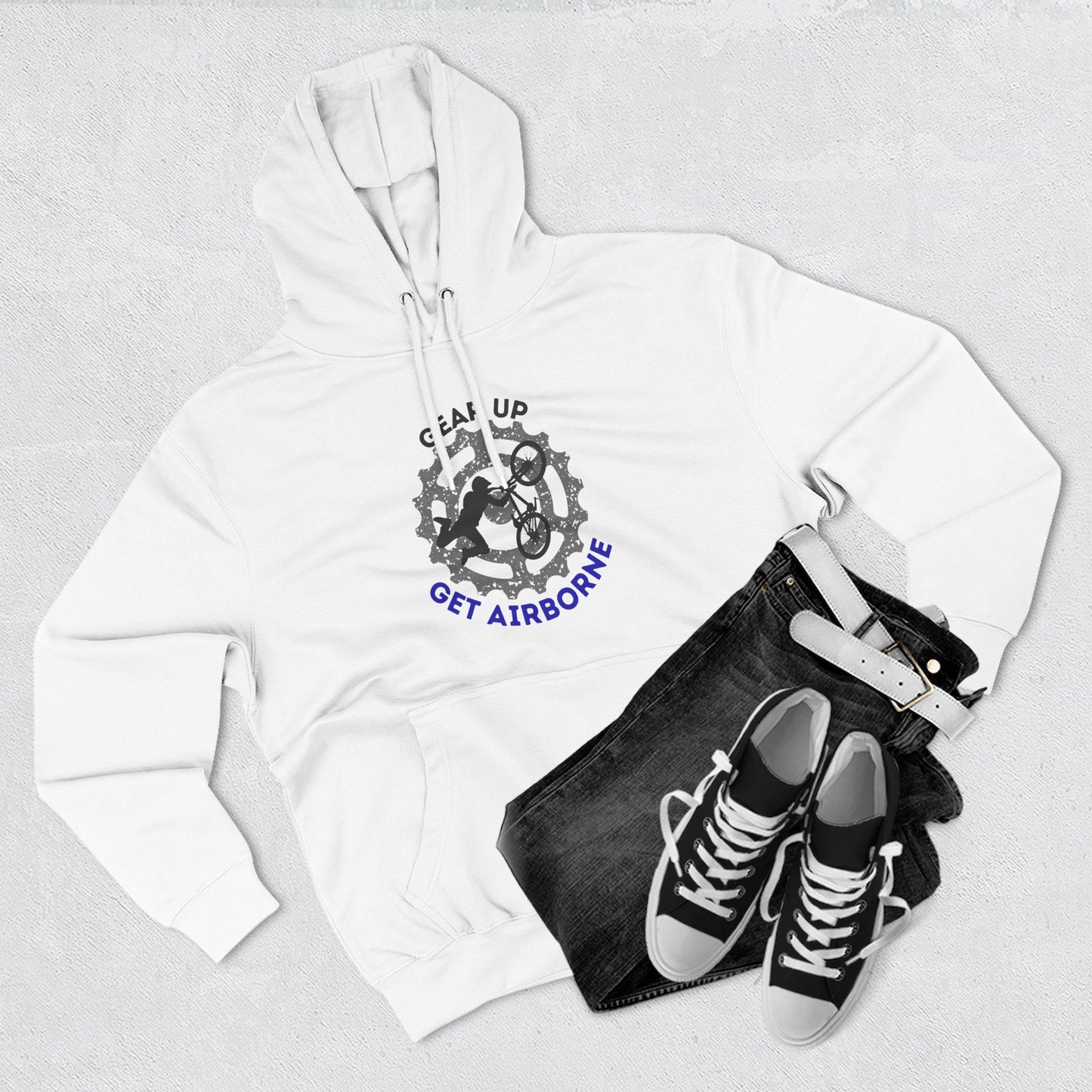 Get Airborne Fleece Hoodie - Perfect for Outdoor Adventures, Gifts for Sports Lovers, Casual Wear, Winter Wardrobe, Cycling Gear