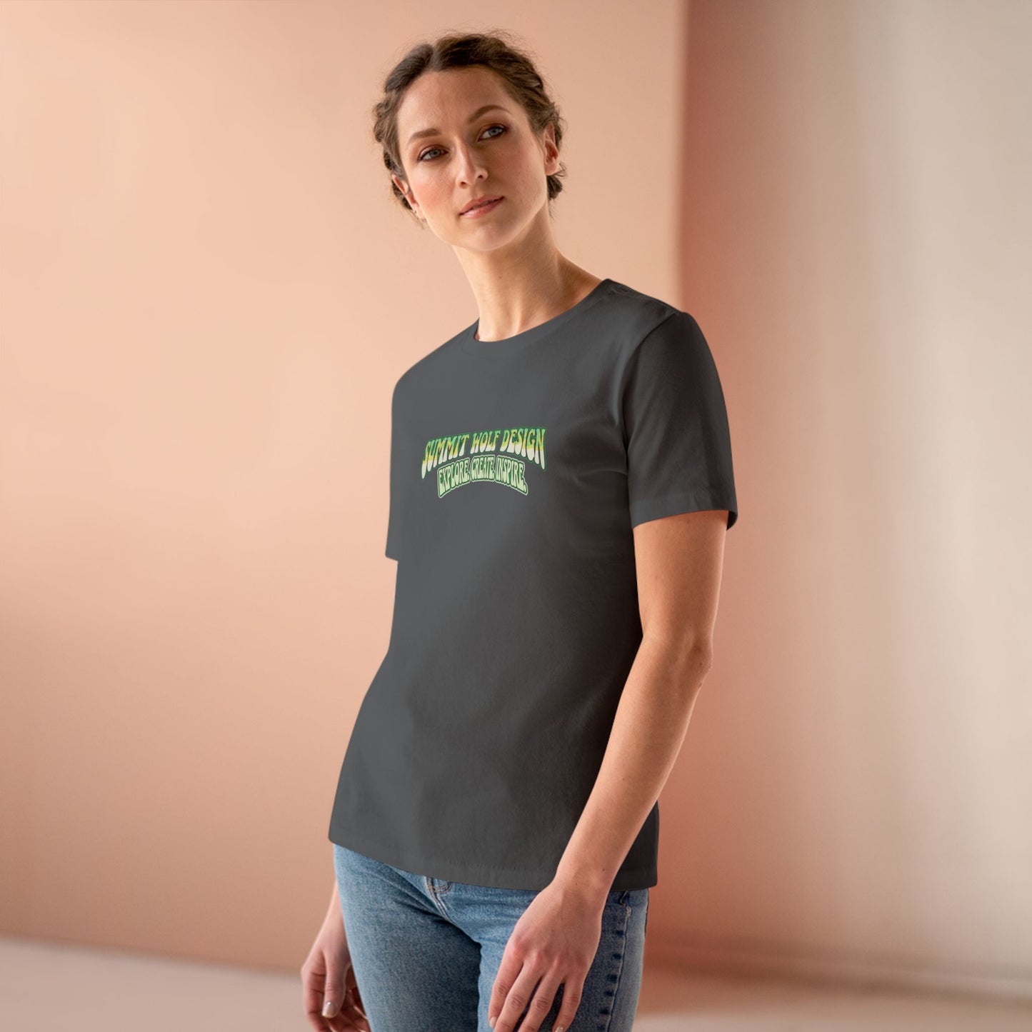 Summit Wolf Design Women's Cotton Tee - Explore, Create, Inspire