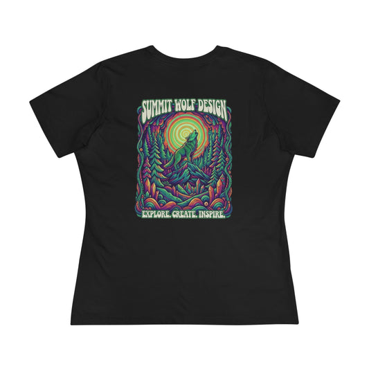 Summit Wolf Design Women's Cotton Tee - Explore, Create, Inspire