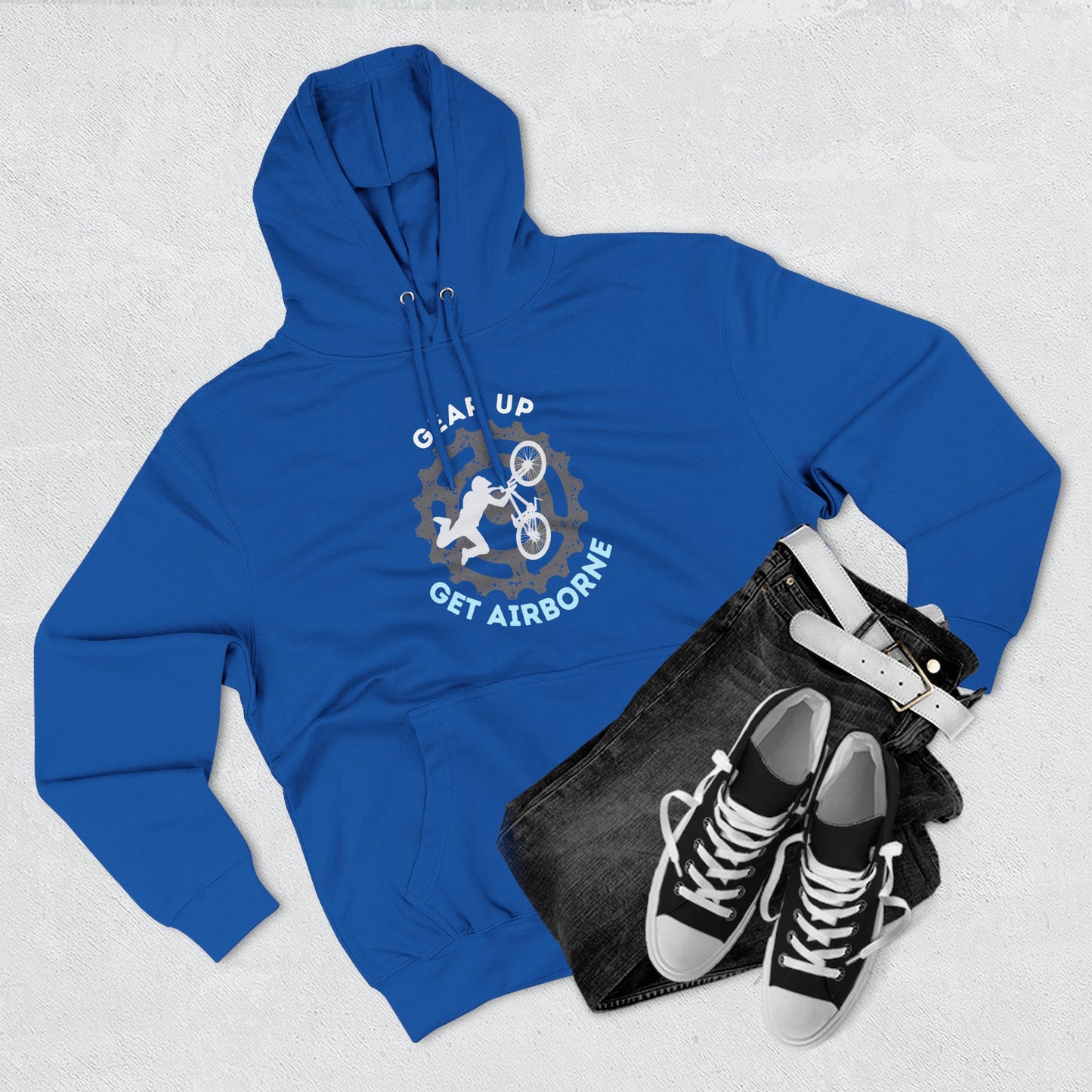 Get Airborne Fleece Hoodie - Perfect for Outdoor Adventures, Gifts for Sports Lovers, Casual Wear, Winter Wardrobe, Cycling Gear