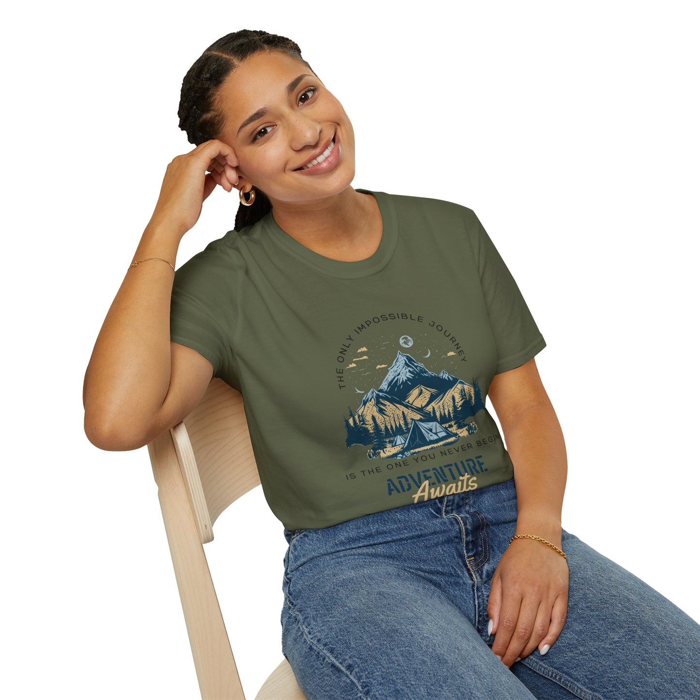 Adventure Awaits Unisex T-Shirt - The only impossible journey is the one you never begin