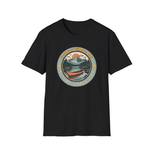 Summer Mode On, Nature Unplugged Unisex Softstyle T-Shirt