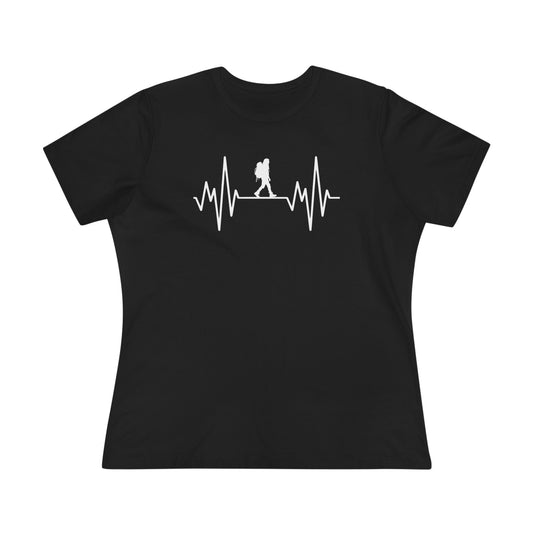Hiker Mountain Heartbeat Women's Cotton T-shirt